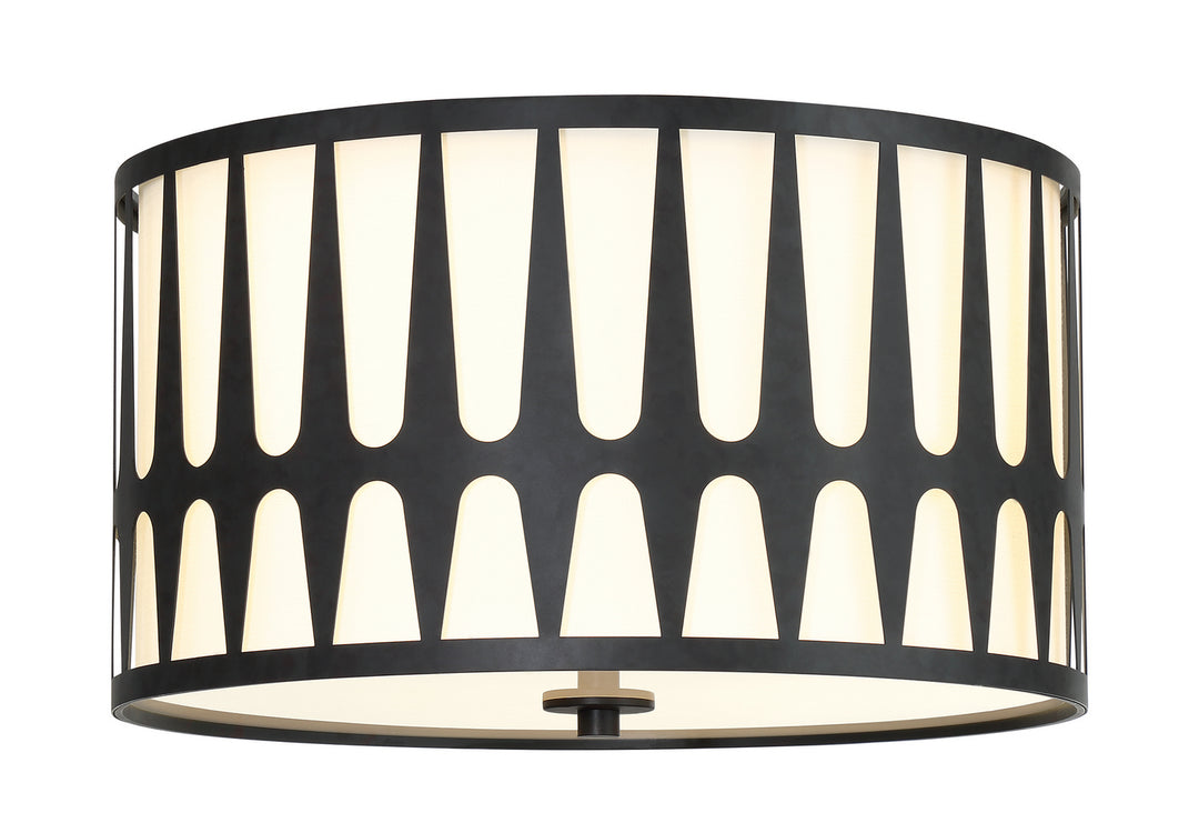 Royston Three Light Flush Mount in Black - available from The Lighting Shoppe, trusted by Canadian homeowners