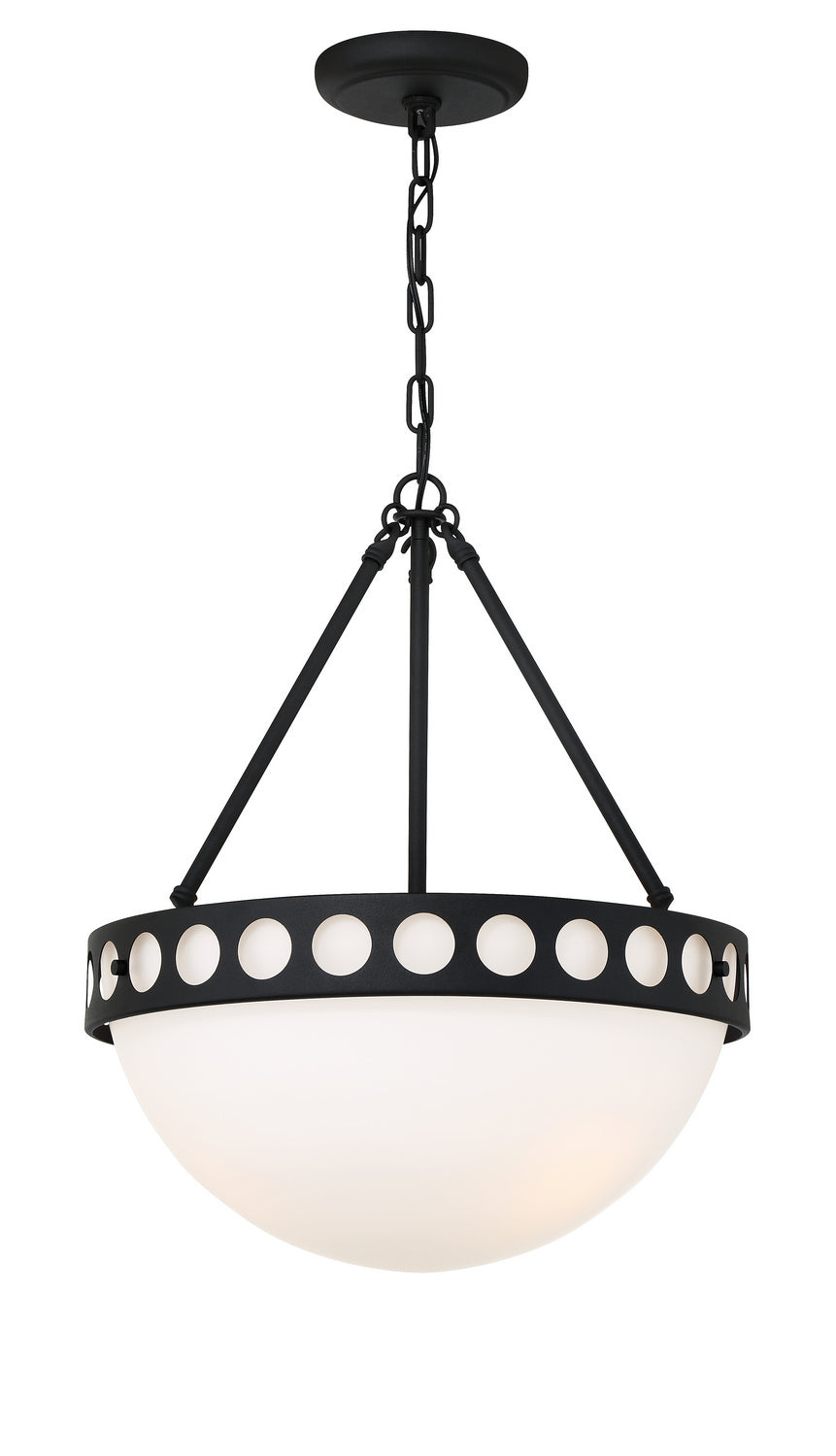 Kirby Three Light Chandelier in Black Forged - available from The Lighting Shoppe, trusted by Canadian homeowners