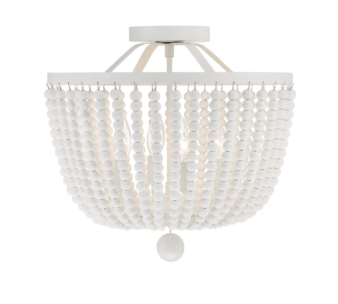 Rylee Four Light Semi Flush Mount in Matte White - available from The Lighting Shoppe, trusted by Canadian homeowners