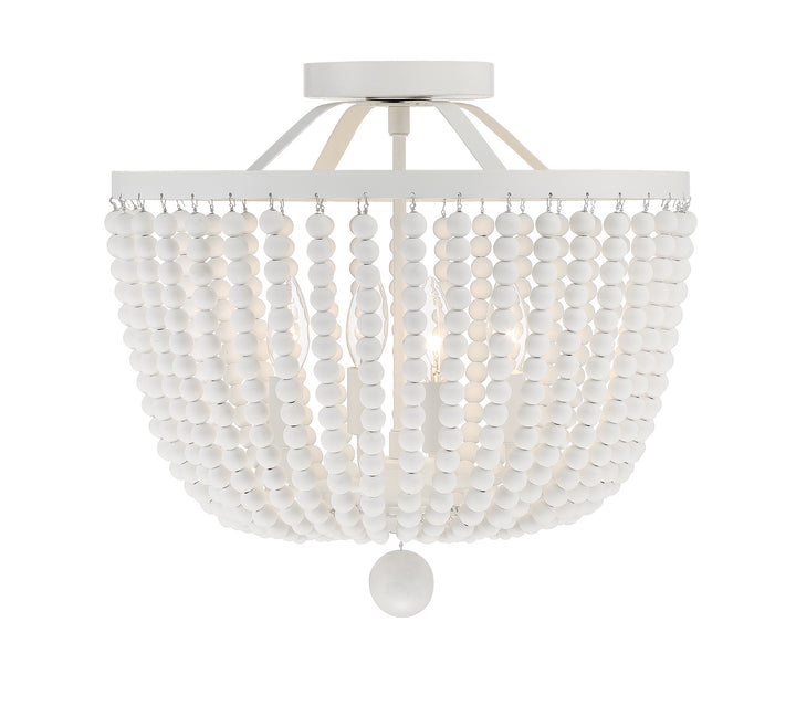 Rylee Four Light Semi Flush Mount in Matte White - available from The Lighting Shoppe, trusted by Canadian homeowners