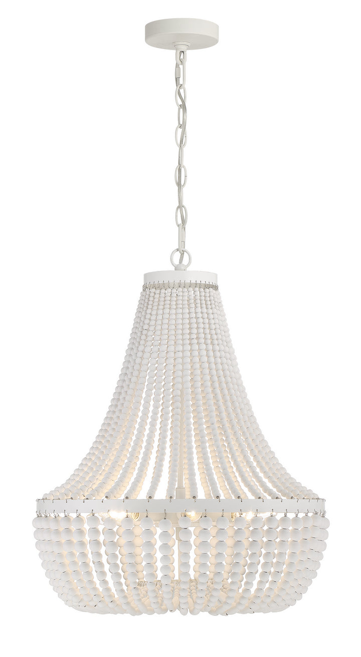 Rylee Six Light Chandelier in Matte White - available from The Lighting Shoppe, trusted by Canadian homeowners
