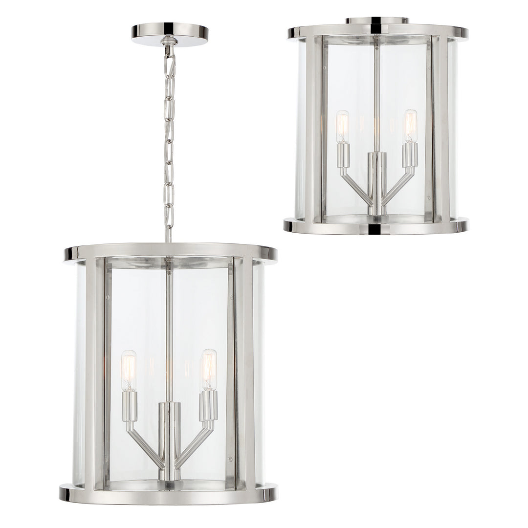 Devon Four Light Semi Flush Mount in Polished Nickel - available from The Lighting Shoppe, trusted by Canadian homeowners