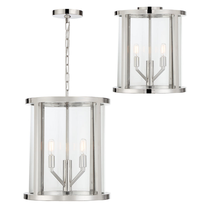 Devon Four Light Semi Flush Mount in Polished Nickel - available from The Lighting Shoppe, trusted by Canadian homeowners
