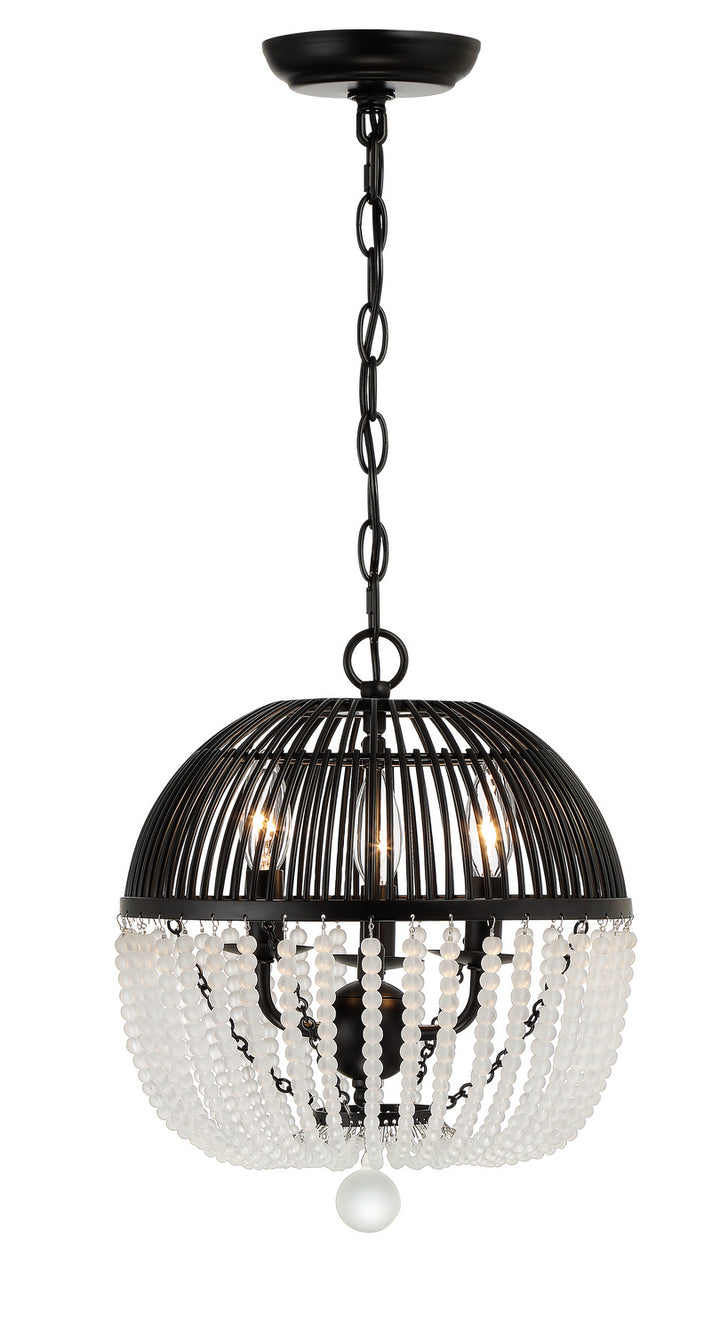Duval Three Light Mini Chandelier in Matte Black - available from The Lighting Shoppe, trusted by Canadian homeowners