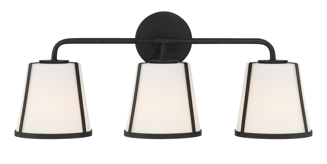 Fulton Three Light Bath in Black - available from The Lighting Shoppe, trusted by Canadian homeowners