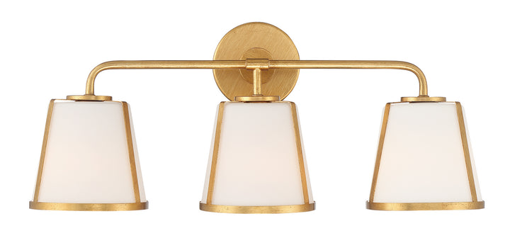 Fulton Three Light Bath in Antique Gold - available from The Lighting Shoppe, trusted by Canadian homeowners