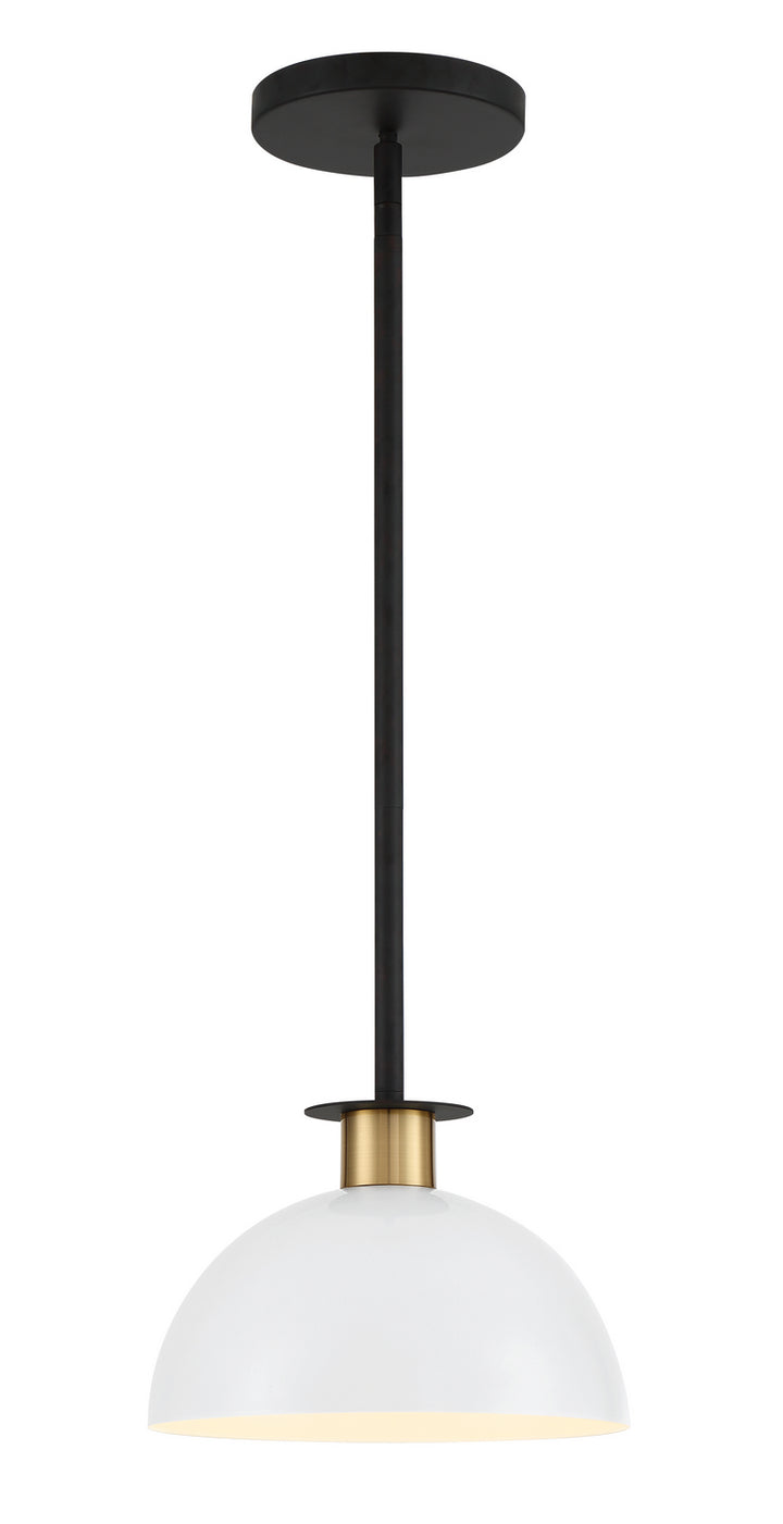 Gigi One Light Pendant in Black + Aged Brass - available from The Lighting Shoppe, trusted by Canadian homeowners