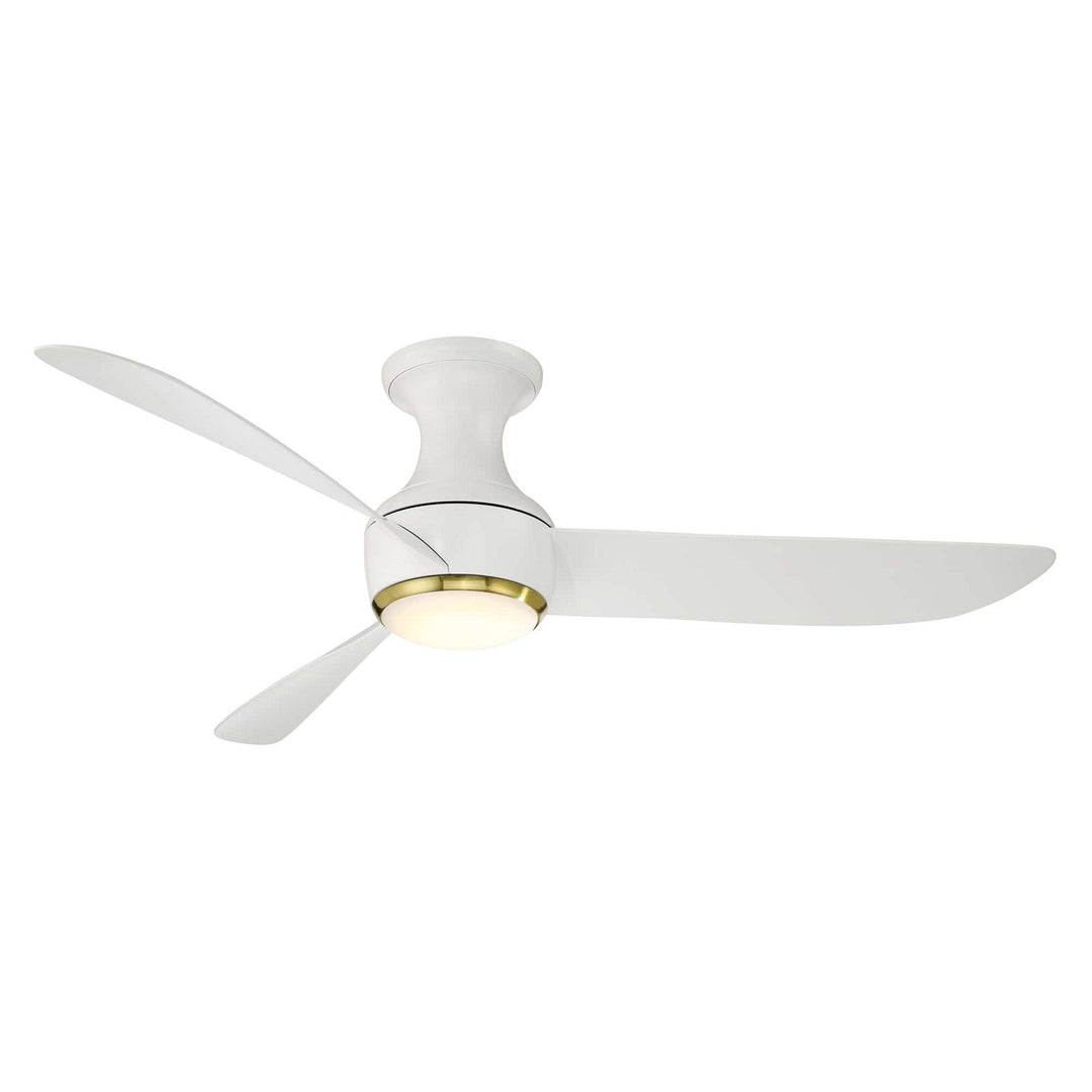 Corona 52"Ceiling Fan in Soft Brass/Matte White - available from The Lighting Shoppe, trusted by Canadian homeowners