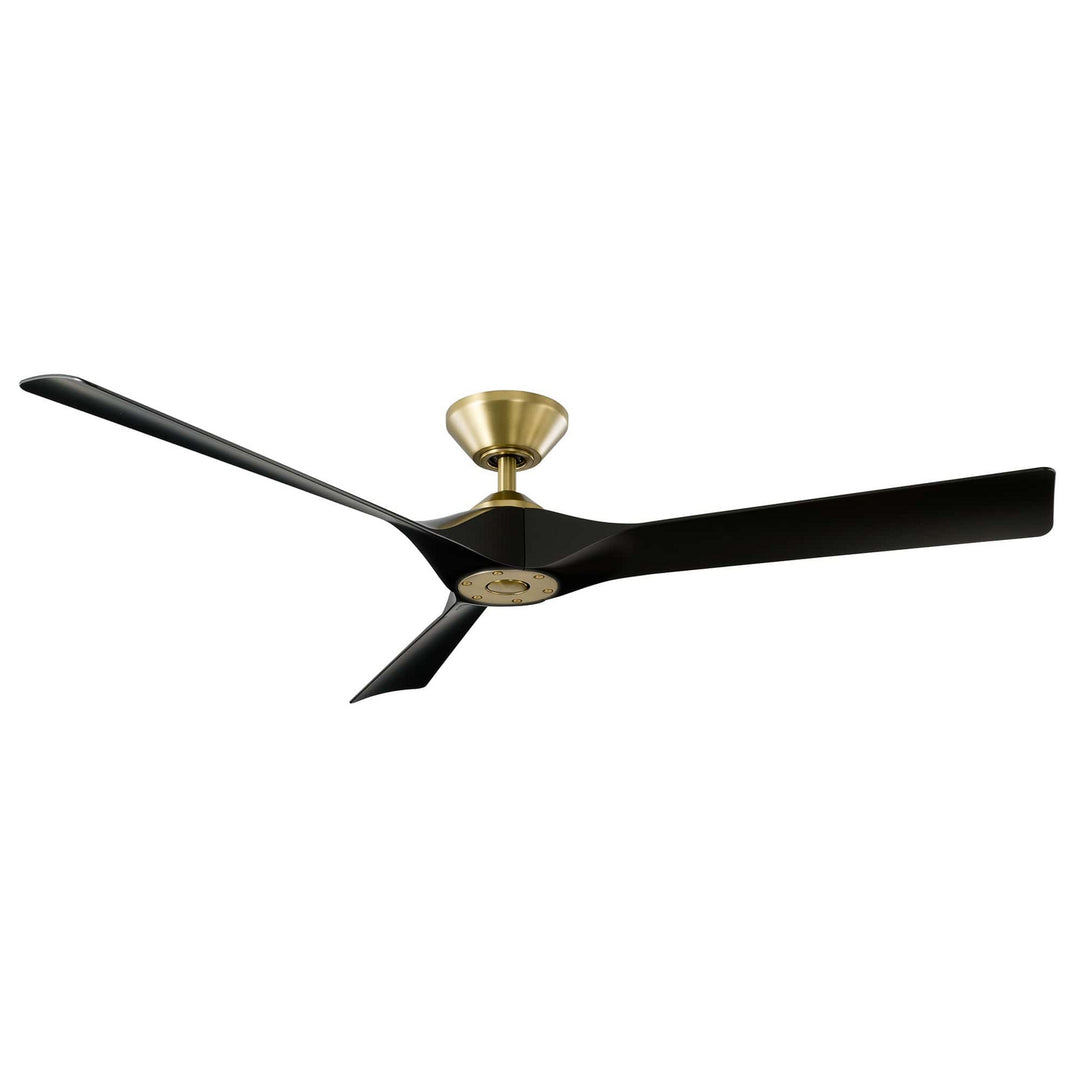 Torque 58"Ceiling Fan in Soft Brass/Matte Black - available from The Lighting Shoppe, trusted by Canadian homeowners