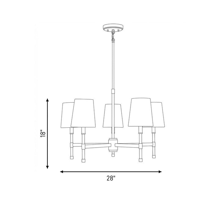 Savoy House - 1-1630-5-143 - Five Light Chandelier - Brody - Matte Black with Warm Brass Accents