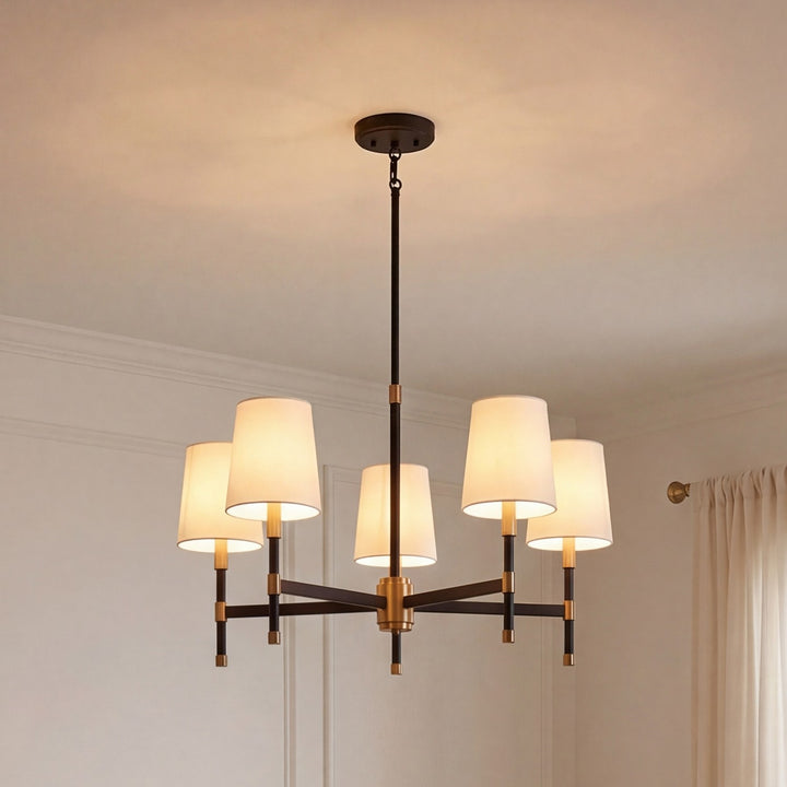 Savoy House - 1-1630-5-143 - Five Light Chandelier - Brody - Matte Black with Warm Brass Accents