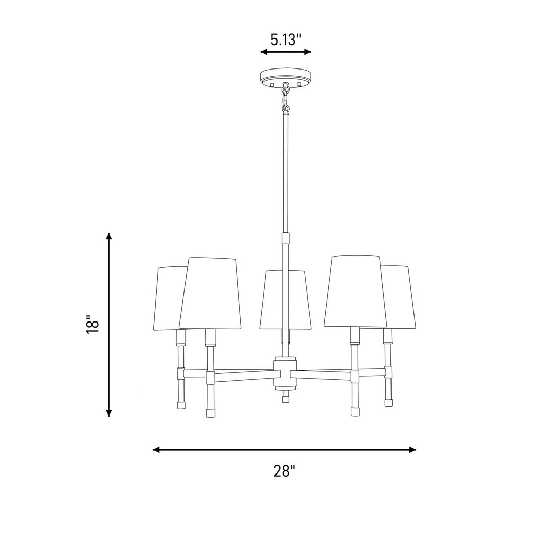 Savoy House - 1-1630-5-143 - Five Light Chandelier - Brody - Matte Black with Warm Brass Accents