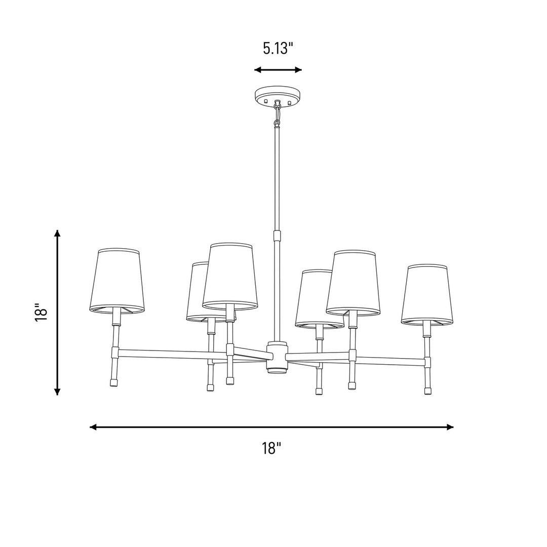 Savoy House - 1-1631-6-143 - Six Light Linear Chandelier - Brody - Matte Black with Warm Brass Accents