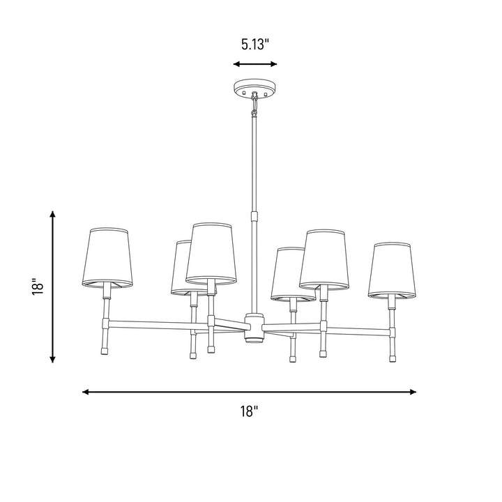 Savoy House - 1-1631-6-143 - Six Light Linear Chandelier - Brody - Matte Black with Warm Brass Accents