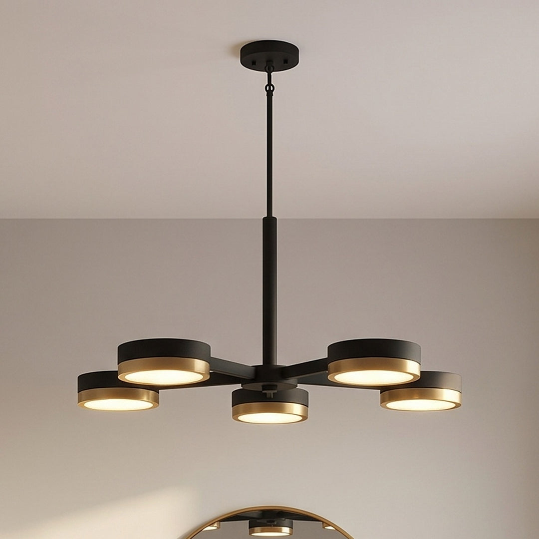 Savoy House - 1-1635-5-143 - LED Chandelier - Ashor - Matte Black with Warm Brass Accents