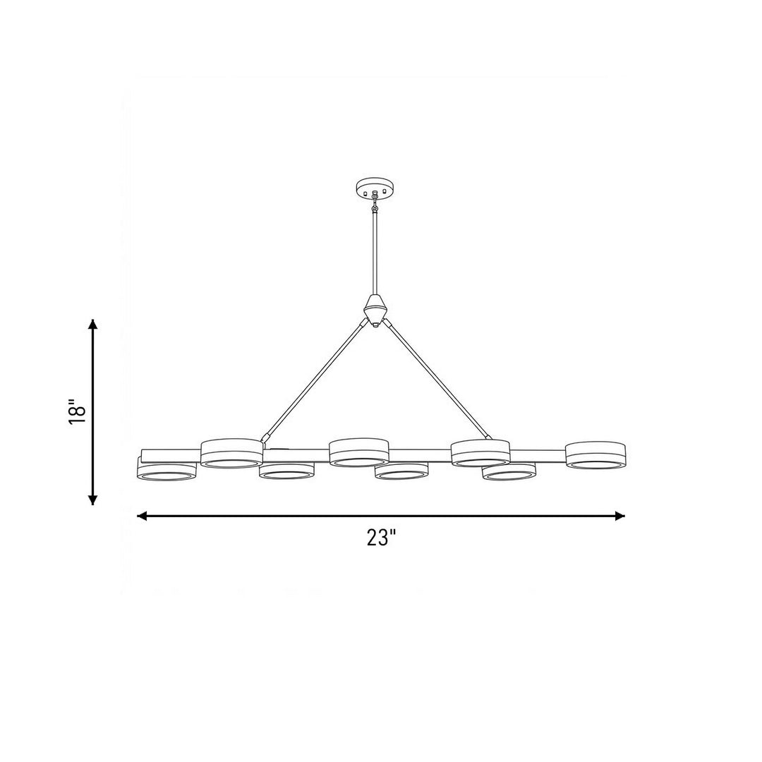 Savoy House - 1-1636-8-143 - LED Linear Chandelier - Ashor - Matte Black with Warm Brass Accents
