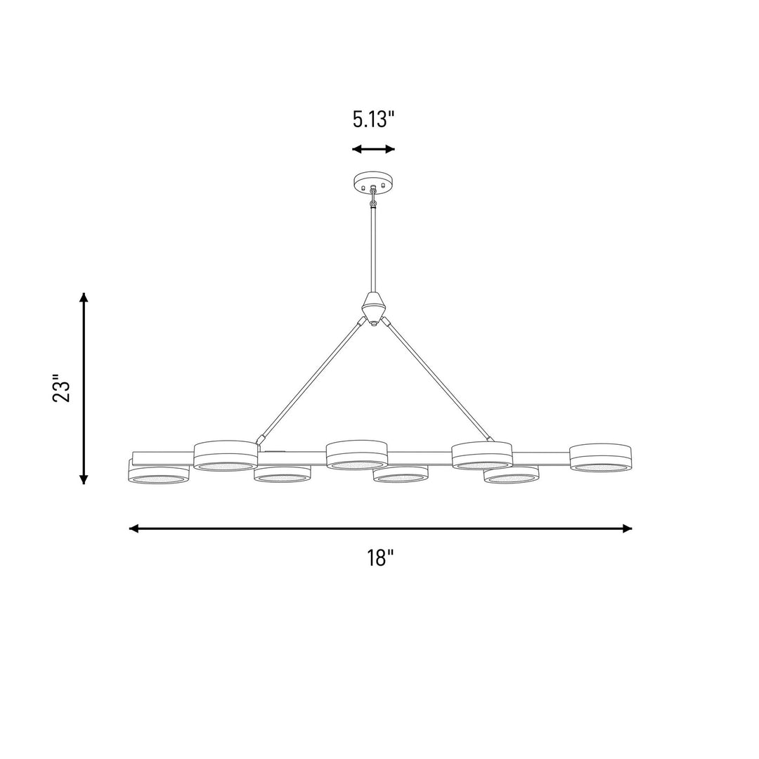 Savoy House - 1-1636-8-143 - LED Linear Chandelier - Ashor - Matte Black with Warm Brass Accents