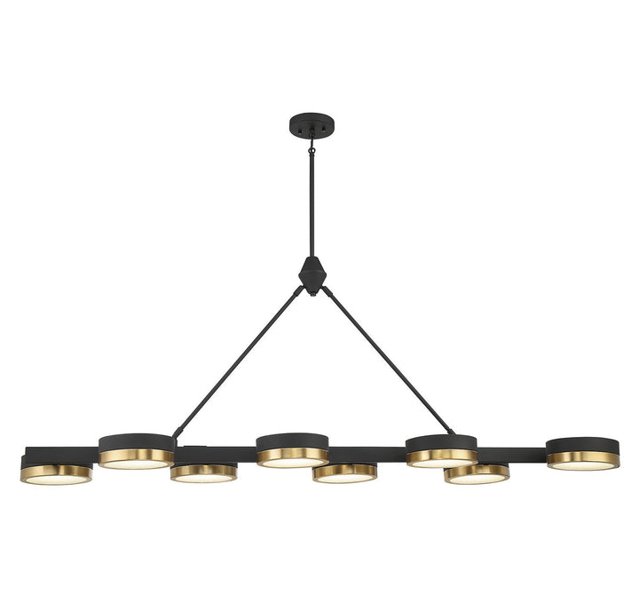 Savoy House - 1-1636-8-143 - LED Linear Chandelier - Ashor - Matte Black w/Warm Brass