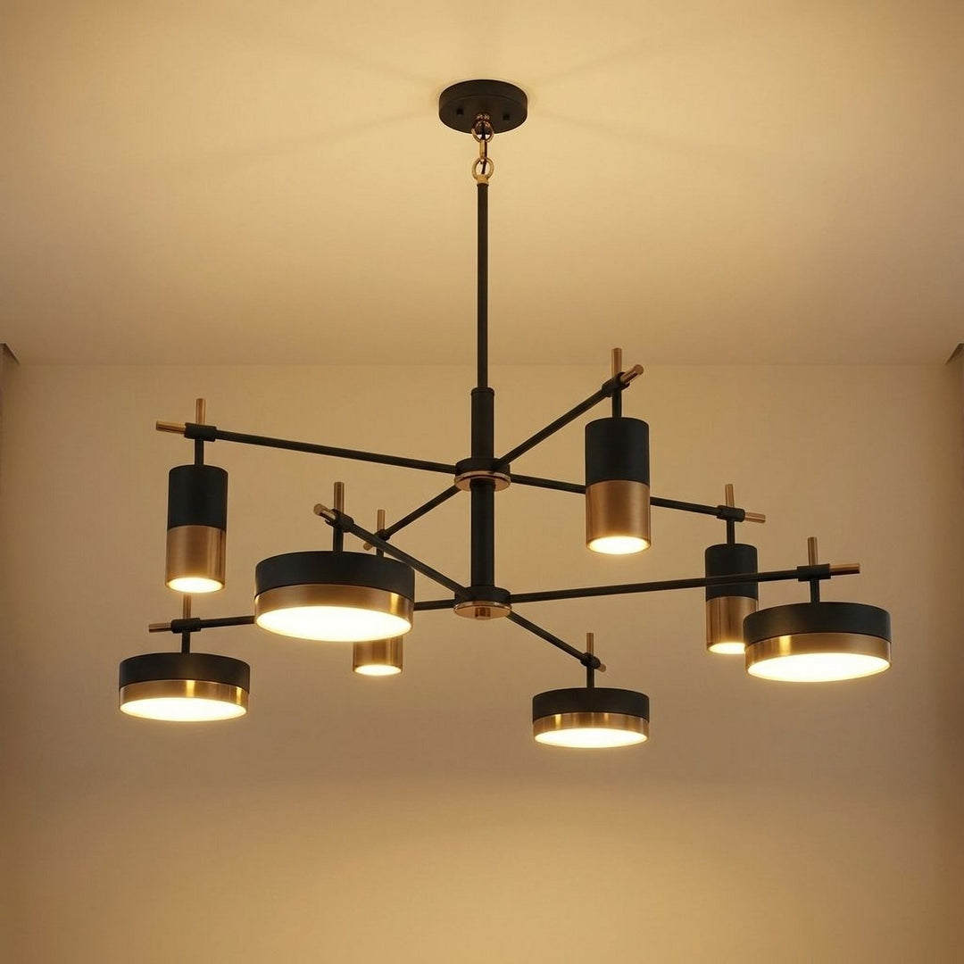 Savoy House - 1-1637-8-143 - LED Chandelier - Ashor - Matte Black with Warm Brass Accents