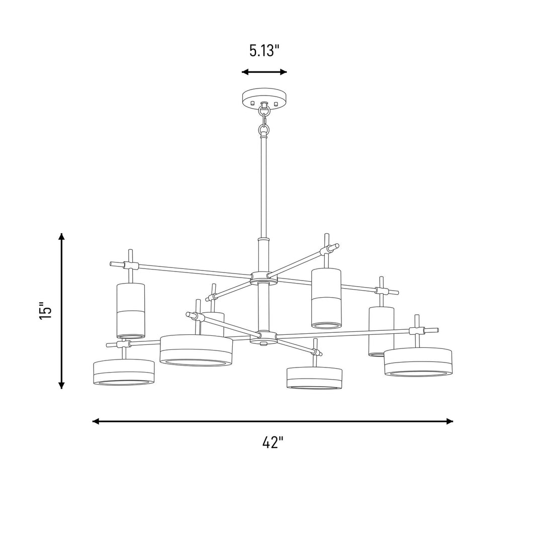 Savoy House - 1-1637-8-143 - LED Chandelier - Ashor - Matte Black with Warm Brass Accents