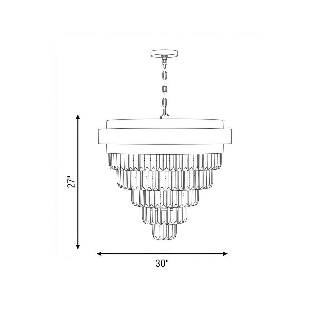 Savoy House - 1-1668-9-143 - Nine Light Chandelier - Marquise - Matte Black with Warm Brass Accents