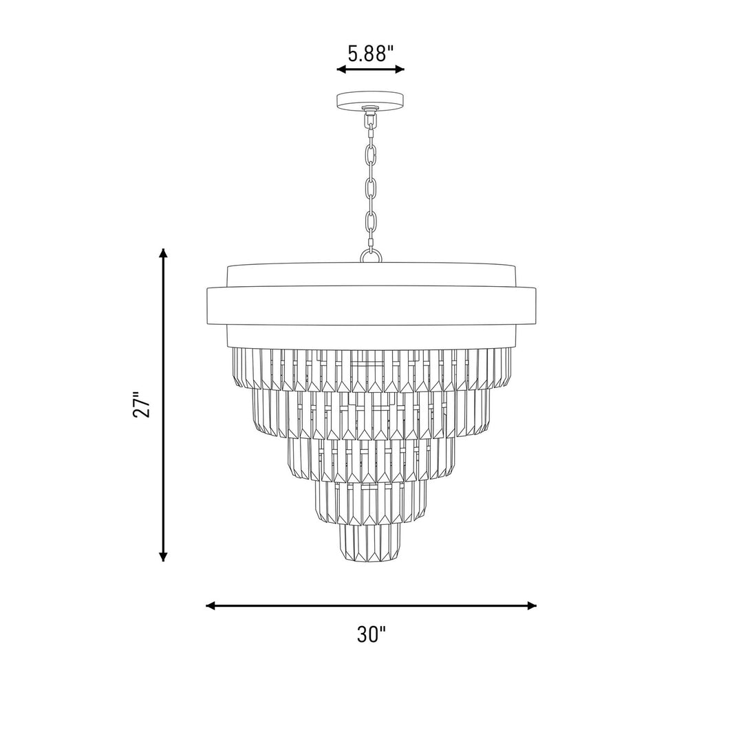 Savoy House - 1-1668-9-143 - Nine Light Chandelier - Marquise - Matte Black with Warm Brass Accents