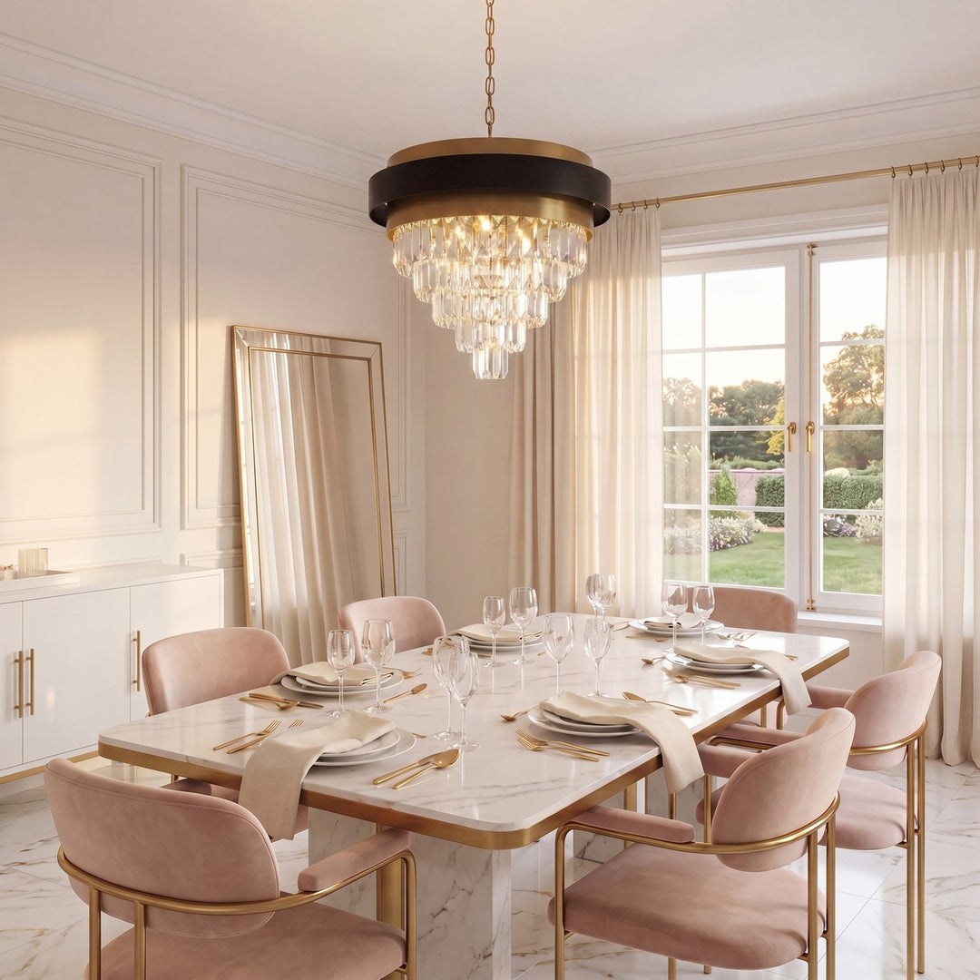 Savoy House - 1-1669-4-143 - Four Light Chandelier - Marquise - Matte Black with Warm Brass Accents