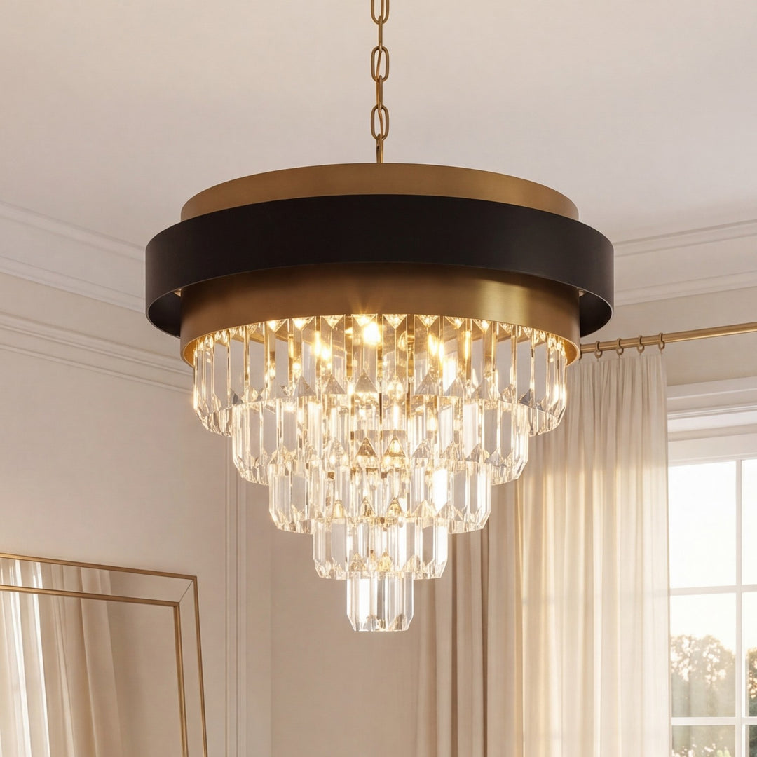 Savoy House - 1-1669-4-143 - Four Light Chandelier - Marquise - Matte Black with Warm Brass Accents