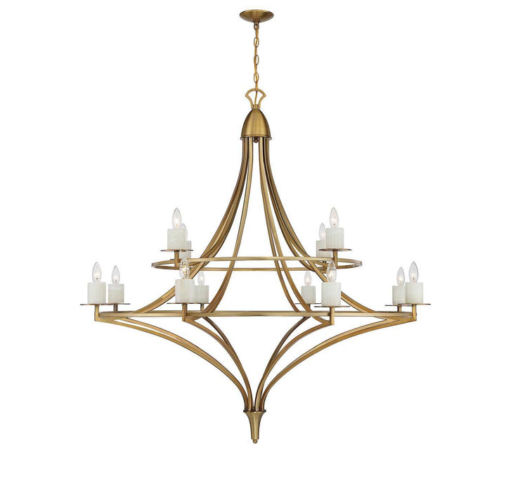 Director 12 Light Chandelier in Warm Brass Savoy House