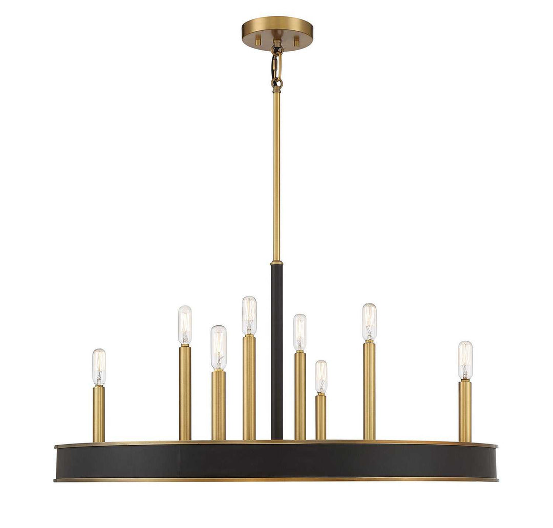 Chaucer Eight Light Chandelier in Warm Brass Savoy House