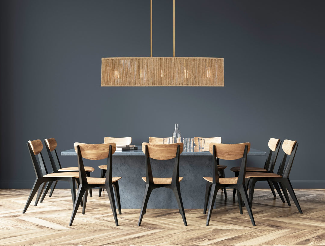 Savoy House - 1-1738-5-320 - Five Light Chandelier - Ashe - Warm Brass and Rope