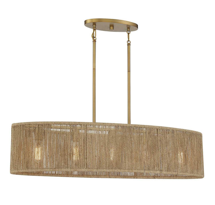 Savoy House - 1-1738-5-320 - Five Light Chandelier - Ashe - Warm Brass/Rope
