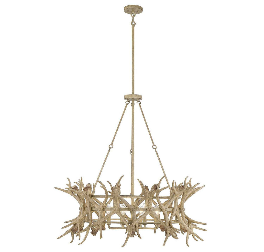 Daniels Eight Light Chandelier in Natural Antler Savoy House