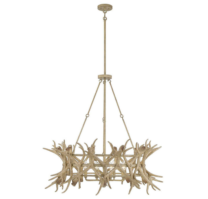 Daniels Eight Light Chandelier in Natural Antler Savoy House