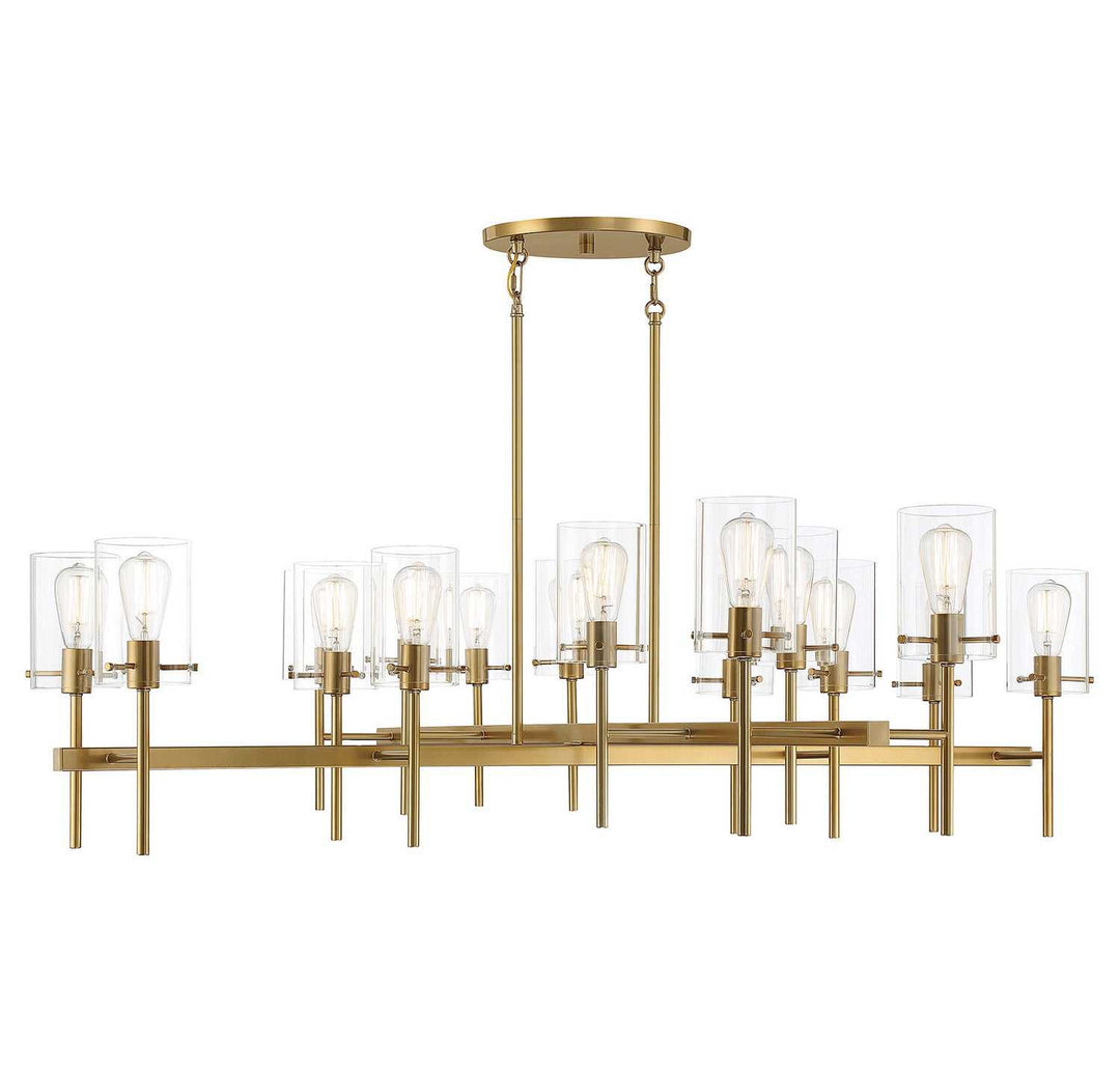 Vista 16 Light Chandelier in Burnished Brass Savoy House