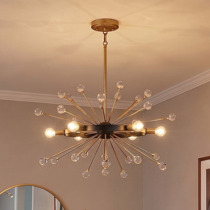 Savoy House - 1-1857-6-62 - Six Light Chandelier - Ariel - Como Black with Gold