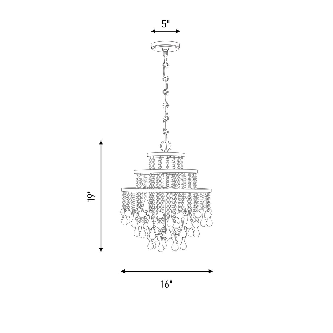 Savoy House - 1-1865-3-322 - Three Light Mini Chandelier - Luna - Warm Brass