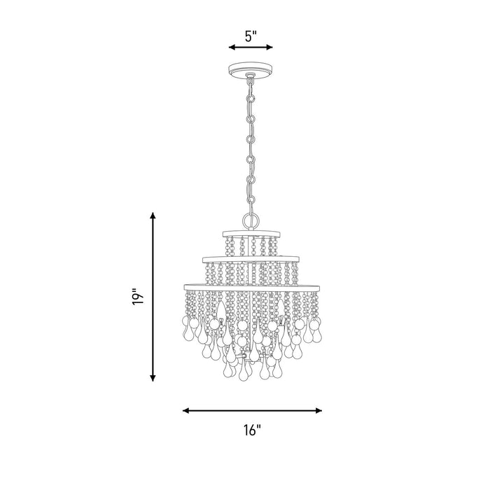 Savoy House - 1-1865-3-322 - Three Light Mini Chandelier - Luna - Warm Brass