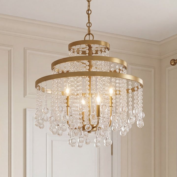 Savoy House - 1-1866-4-322 - Four Light Chandelier - Luna - Warm Brass