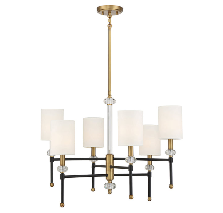 Savoy House - 1-1887-6-143 - Six Light Chandelier - Tivoli - Matte Black w/Warm Brass
