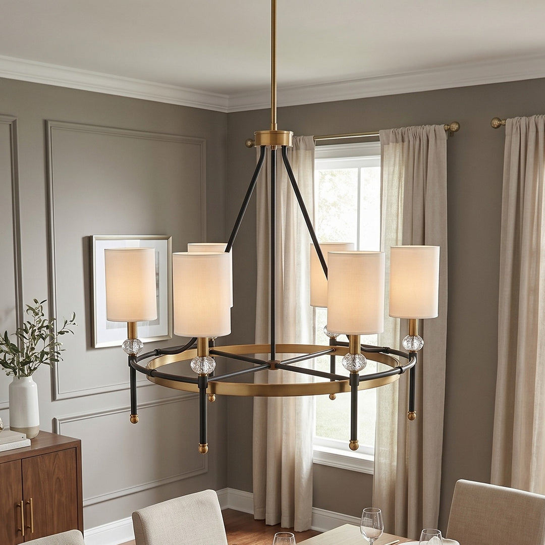 Savoy House - 1-1893-6-143 - Six Light Chandelier - Tivoli - Matte Black with Warm Brass Accents