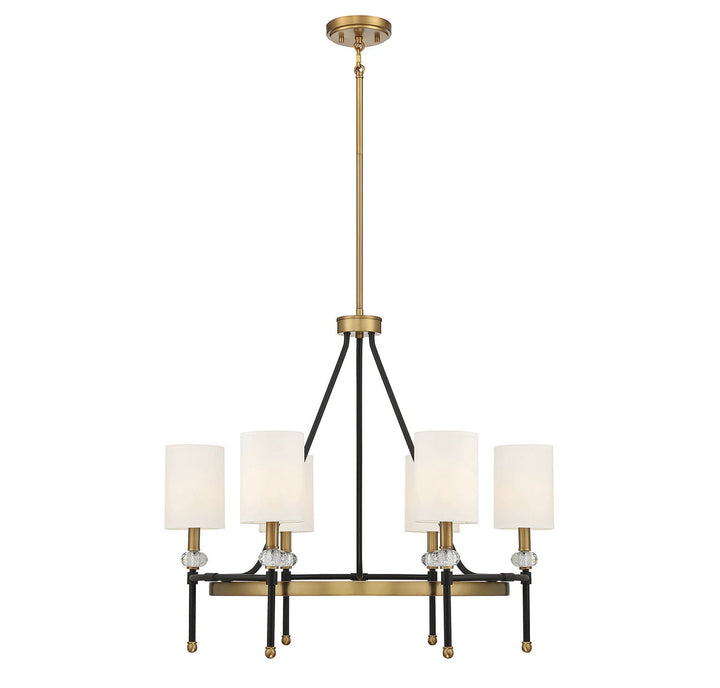 Savoy House - 1-1893-6-143 - Six Light Chandelier - Tivoli - Matte Black w/Warm Brass