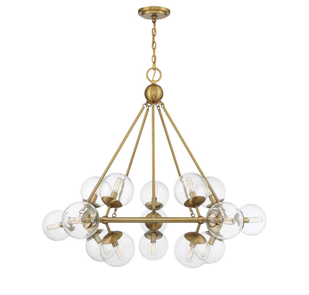 Orion 15 Light Chandelier in Warm Brass Savoy House