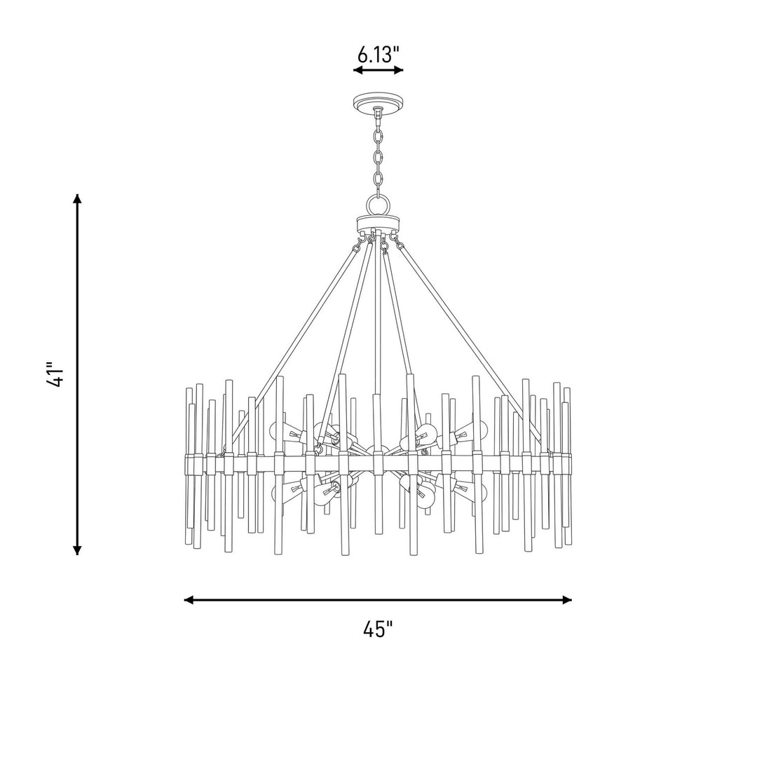 Savoy House - 1-1934-12-143 - 12 Light Chandelier - Santiago - Matte Black with Warm Brass Accents