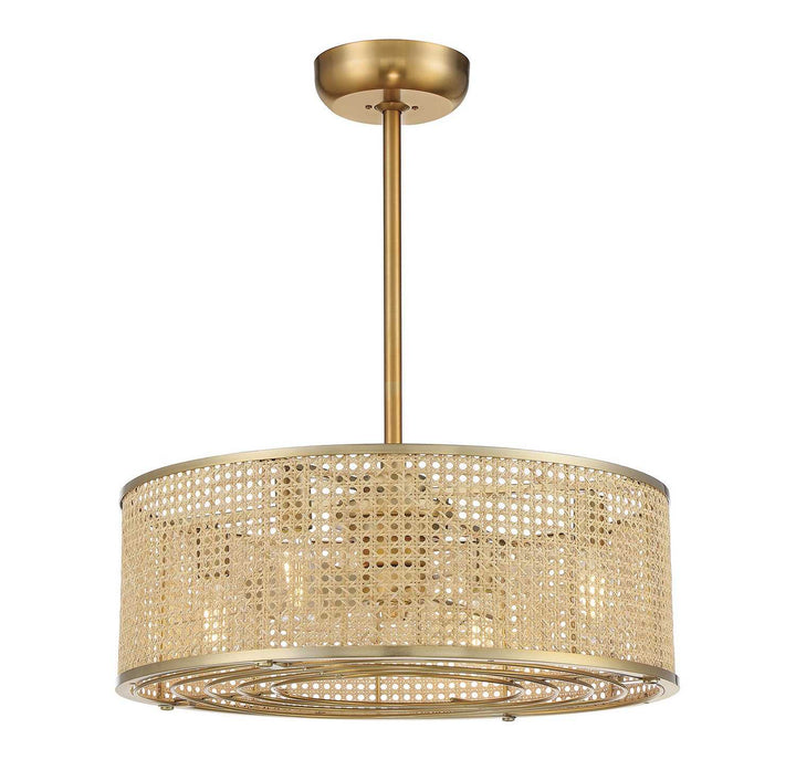 Astoria Four Light Fan D'lier in Warm Brass Savoy House