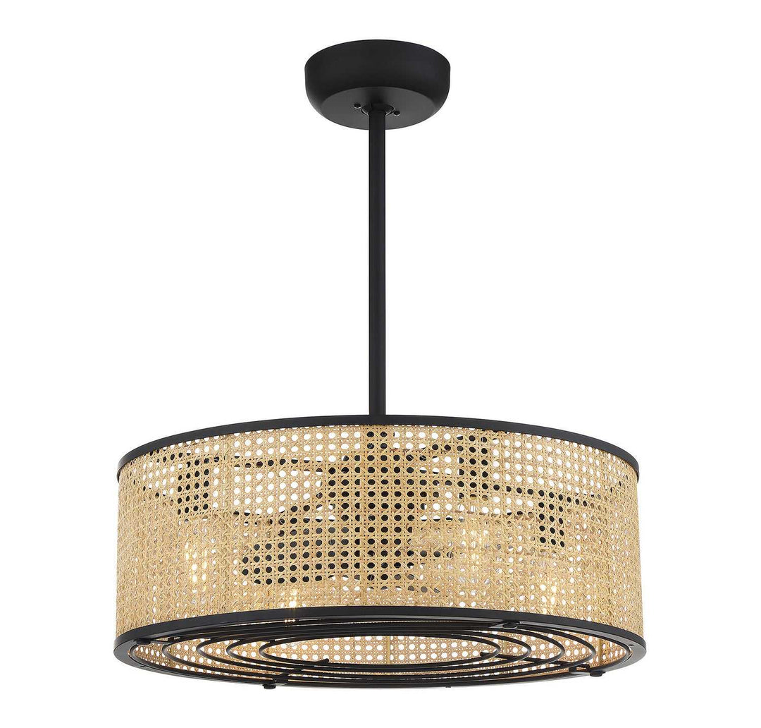 Astoria Four Light Fan D'lier in Matte Black Savoy House