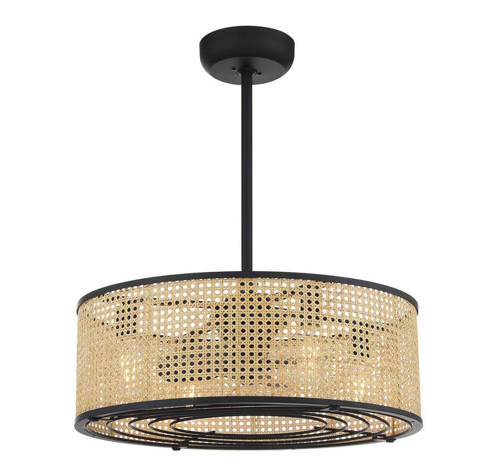 Astoria Four Light Fan D'lier in Matte Black Savoy House