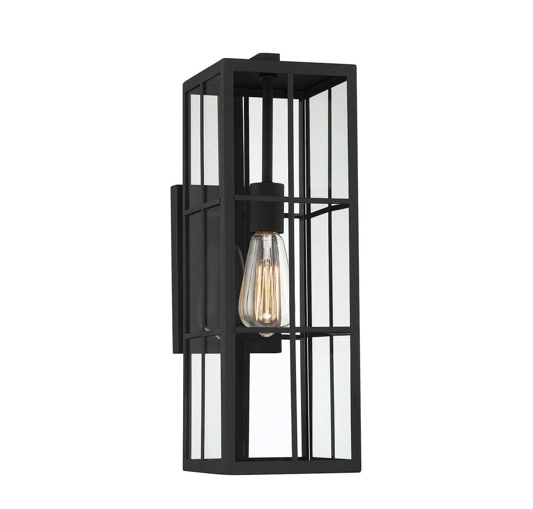 Ericson One Light Outdoor Wall Lantern in Matte Black Savoy House
