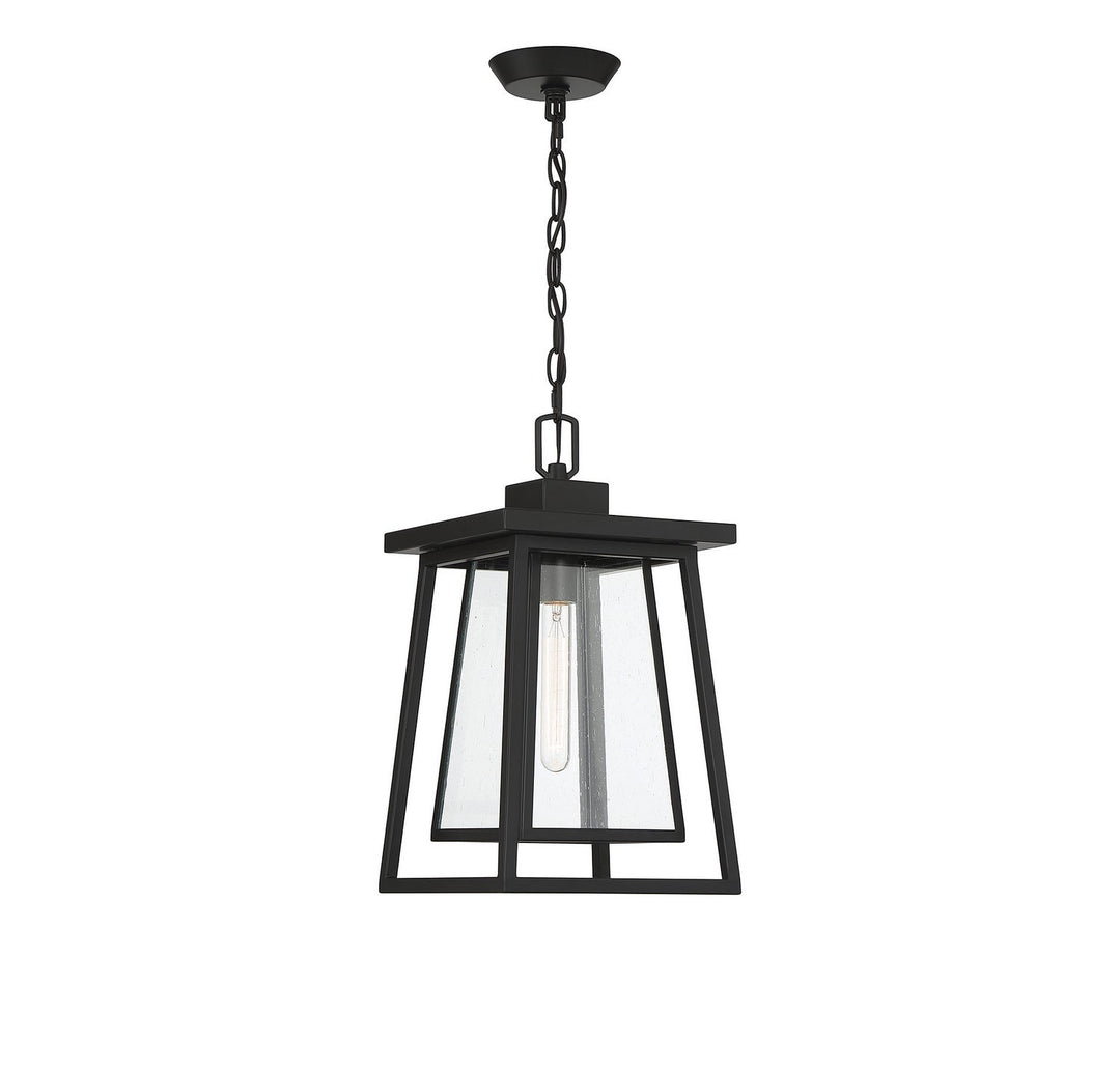 Denver One Light Outdoor Hanging Lantern in Matte Black Savoy House