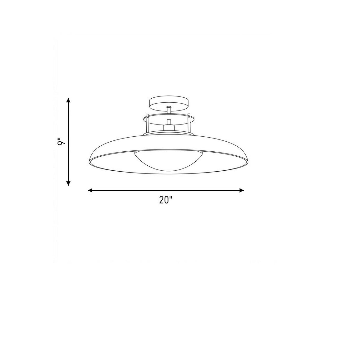 Savoy House - 6-1685-1-143 - One Light Semi-Flush Mount - Gavin - Matte Black with Warm Brass Accents